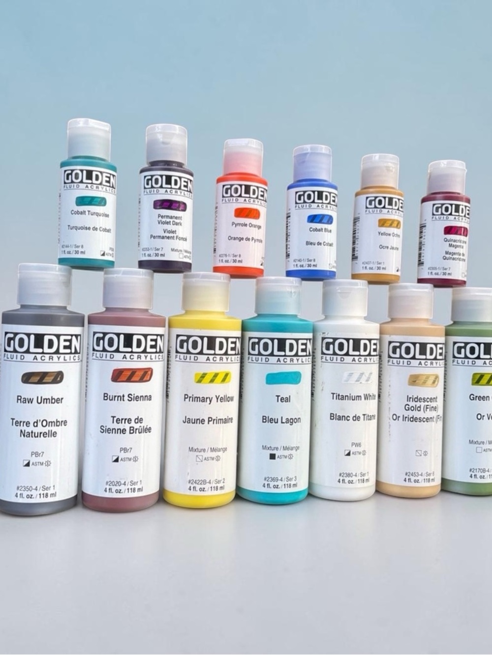GOLDEN Fluid Acrylics Paint Set, Bundle - Canvas Art Supplies NEW